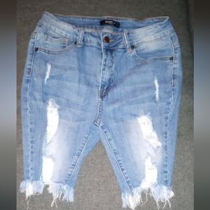 Women's knee length jean shorts